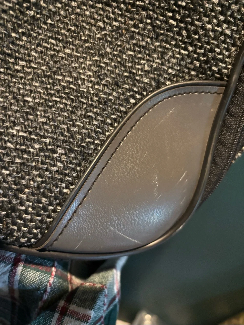 Vintage Leisure Luggage Gray Tweed Travel Tote